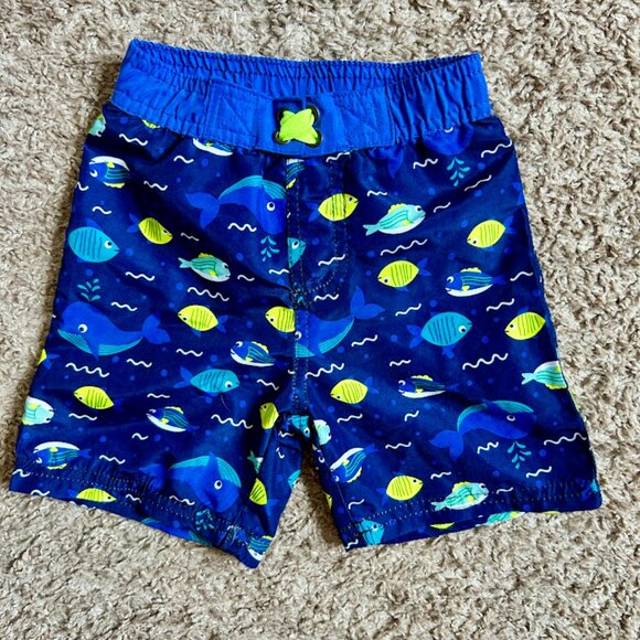 Baby Boys Fish Print Swim Trunks I Size 12M I Quad Seven - Picture 3 of 3